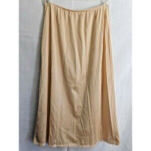 Vintage Warner's Half Slip, Peachy Beige Size XLarge 31" Long with Side Slit
